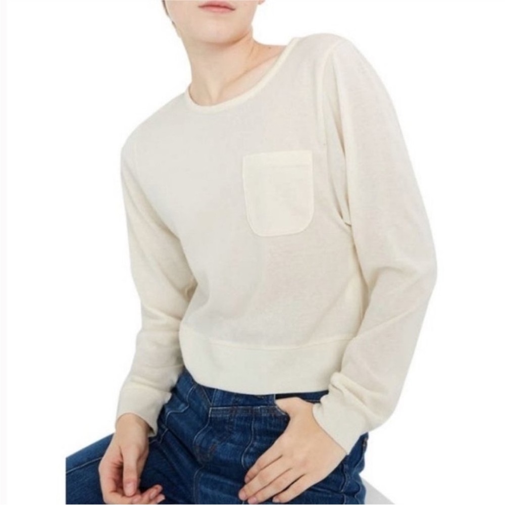 NWT Madewell dolman sleeve pocket tee long sleeve cream medium Cotton